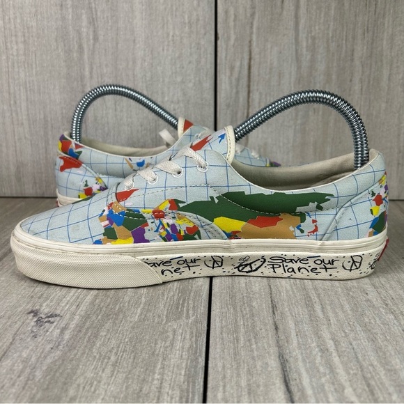 Vans Era ‘Save Our Planet’ World Globe Map Lace Up Sneaker Women’s Sizes 7 - Picture 4 of 10